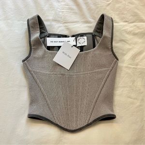 With Jean June Corset Top in Grey Size S (NWT)